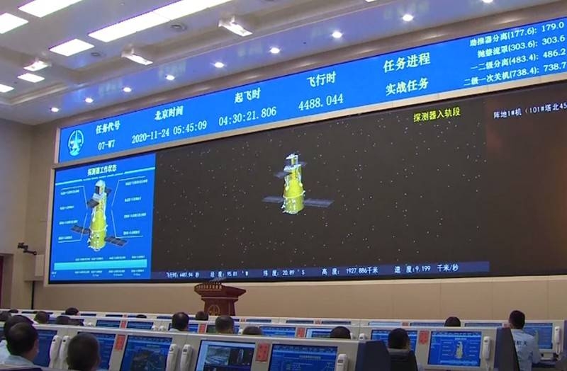 Chinese spacecraft «Chang'e-5» вышел на лунную орбиту