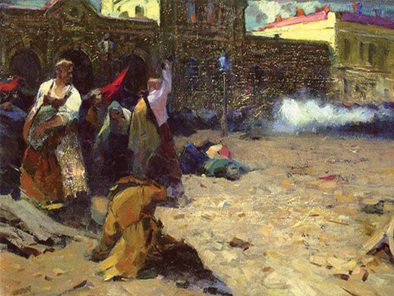 À propos de la fusillade d'une manifestation politique à Minsk 1905 an