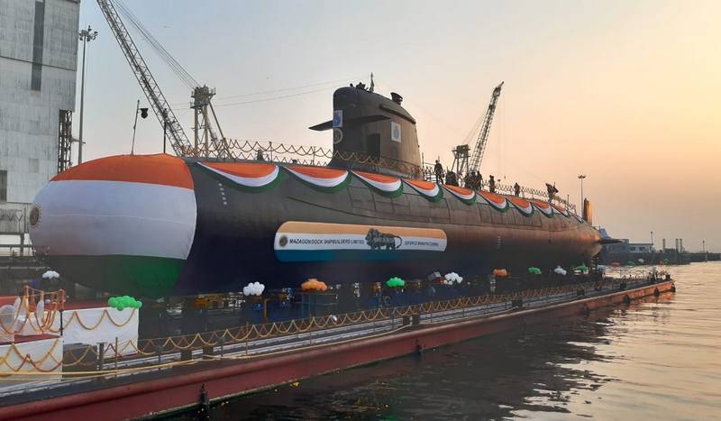 Fifth class submarine launched in India «Scorpio» for the country's navy