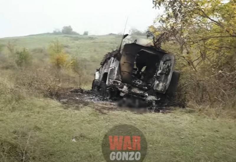 Photos and videos from the site of the defeat of the Azerbaijani special forces column appeared on the web