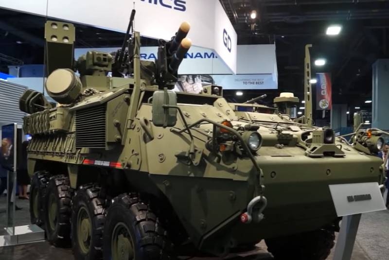 In the United States, preparing for tests of the Stryker armored personnel carrier with combat laser installations