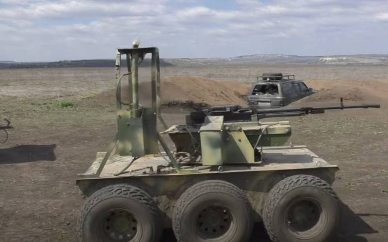 На Украине рассказали о наземном дроне РСВК-М «Охотник», который участвовал в военных действиях на Донбассе