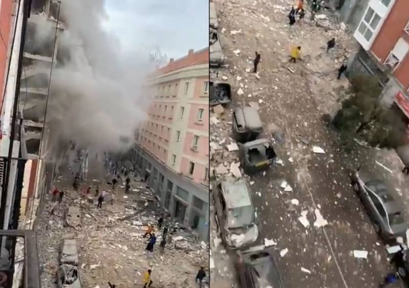 There were footage from the scene of the explosion in the capital of Spain