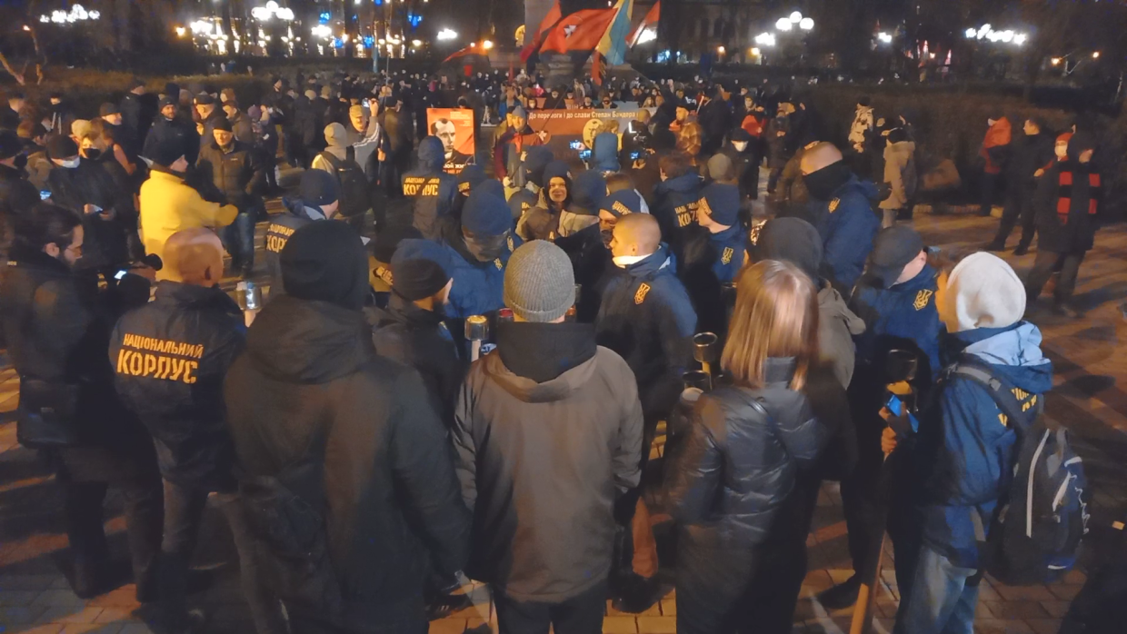 In Kiev, the Nazis marched with a torchlight procession without the permission of the European Union