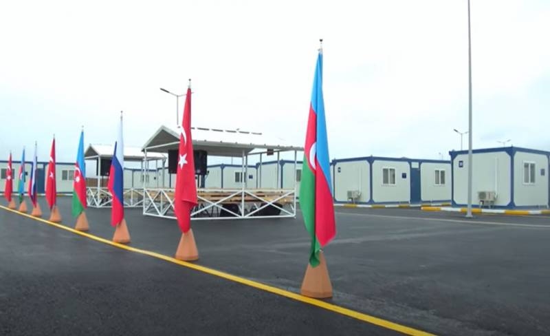 Shown Russian-Turkish monitoring center in Aghdam region of Azerbaijan