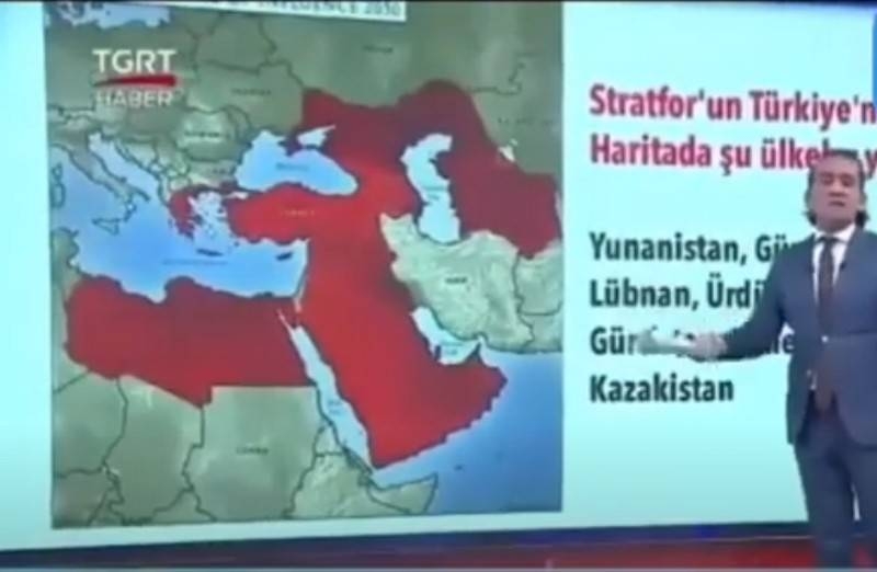 Turquía mostró un mapa con zonas de intereses turcos en territorio ruso
