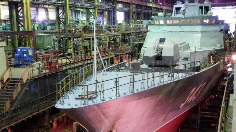 Амурский судостроительный завод спустил на воду корвет «Резкий» проекта 20380