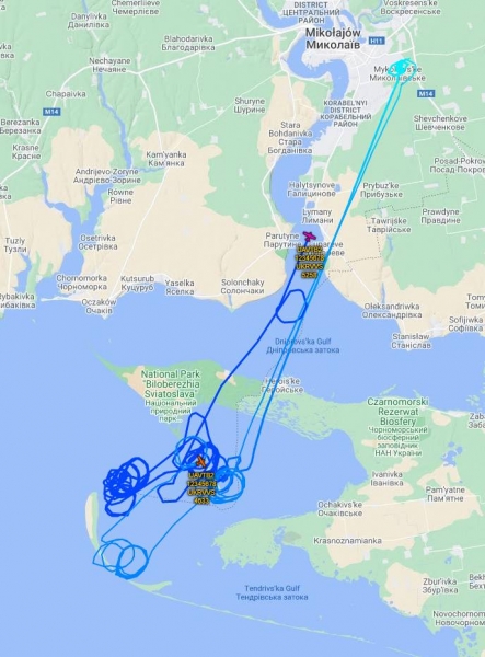 UAV Bayraktar TB2 Ukrainian Air Force flies over the Black Sea near Crimea