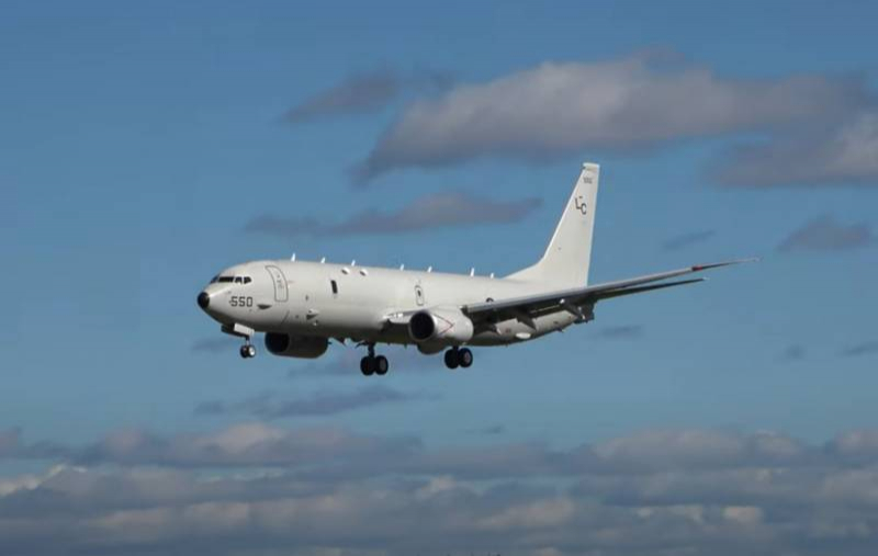 The American P-8A Poseidon aircraft conducted surveillance near the MTO point of the Russian Navy in Syrian Tartus for several hours