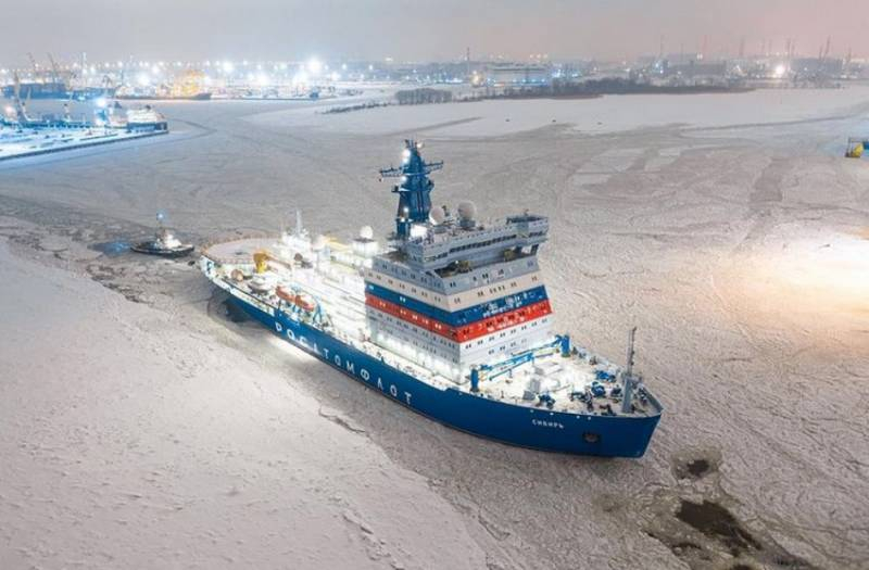 Первый серийный атомный ледокол «Siberia» project 22220 начал переход в Мурманск