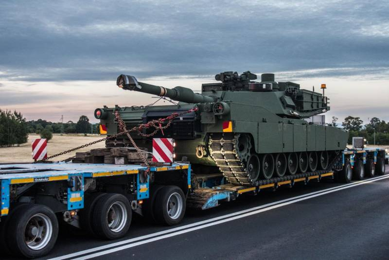 The first American Abrams tanks, designed for crew training, arrived in Poland