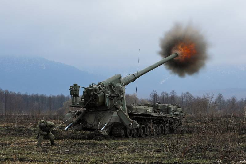Undermining the self-propelled guns «Peony» APU during the implementation of the shot was caught on video